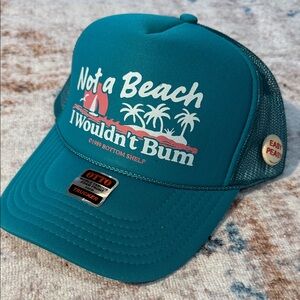 OTTO Teal Mesh Cap with Tropical Design